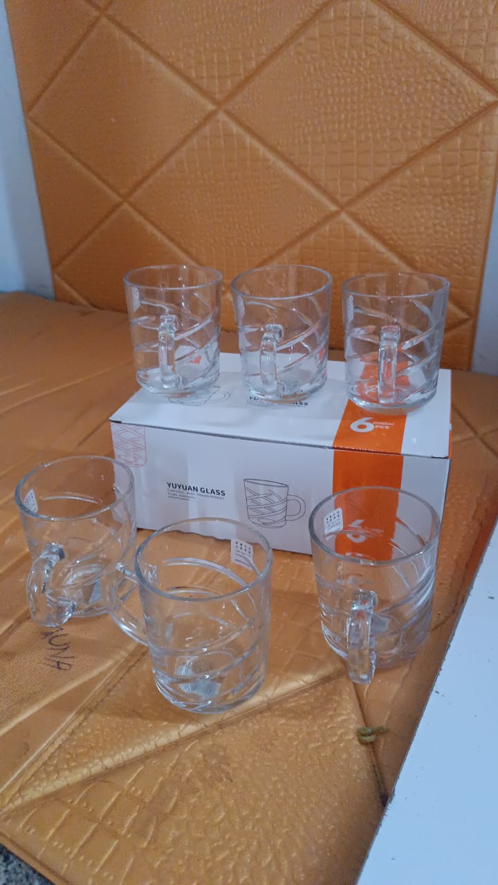 Glass Coffe & Tea Cup / Mug Enjoy Your Drink in Style, Water glass (6 pcs Set / 220 ML) Glass Coffe & Tea Cup / Mug Enjoy Your Drink in Style, Water glass (6 pcs Set / 220 ML)